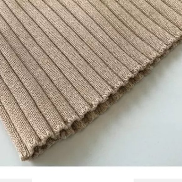 Daily Use Maxi - Knitted Ribbed Sleeveless Maxi Dress - Soft Apricot color - Picture 11 of 13